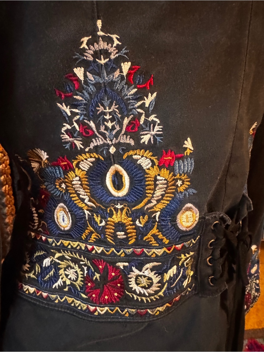 Embroidered Military-Style Jacket - black - Picture 7 of 13